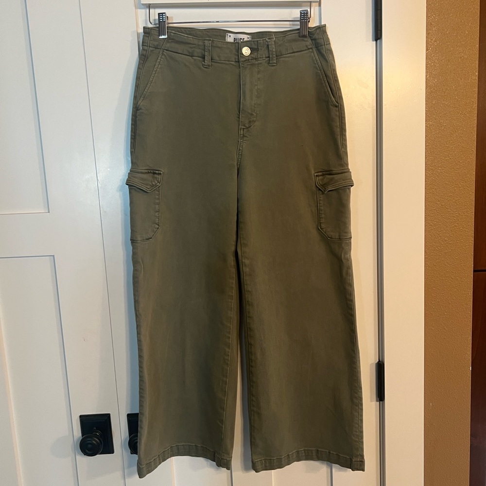 PAIGE Crop Cargo Trousers Anthropologie